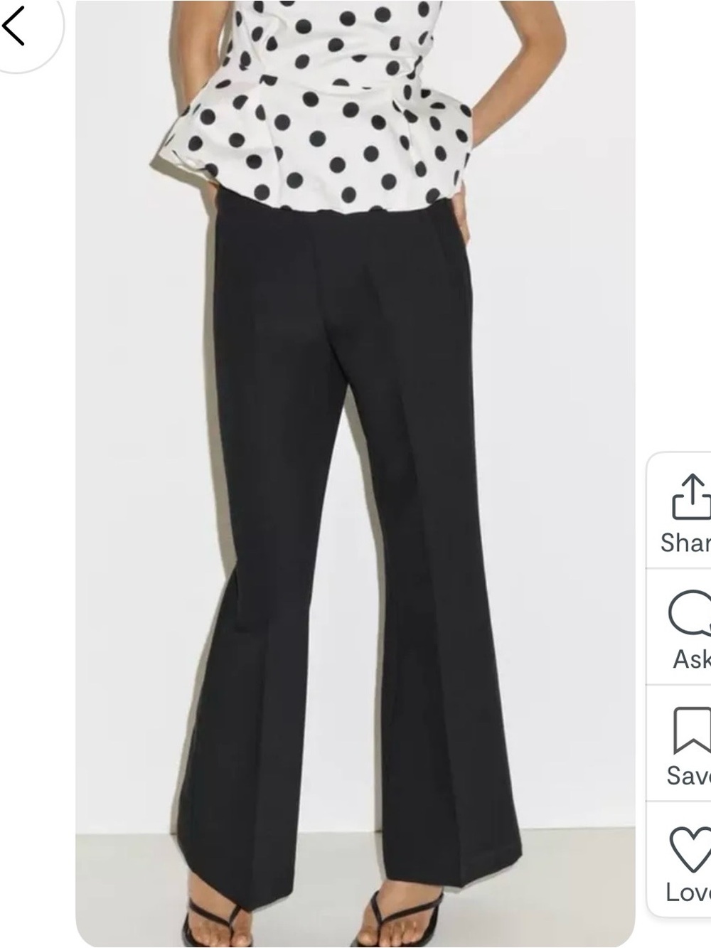 Zara Black Flared Tailored Pants